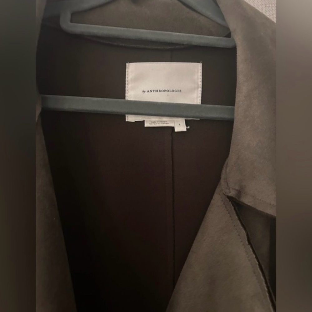 Anthropologie Green Suede Trench coat. BNNU. - Picture 5 of 5